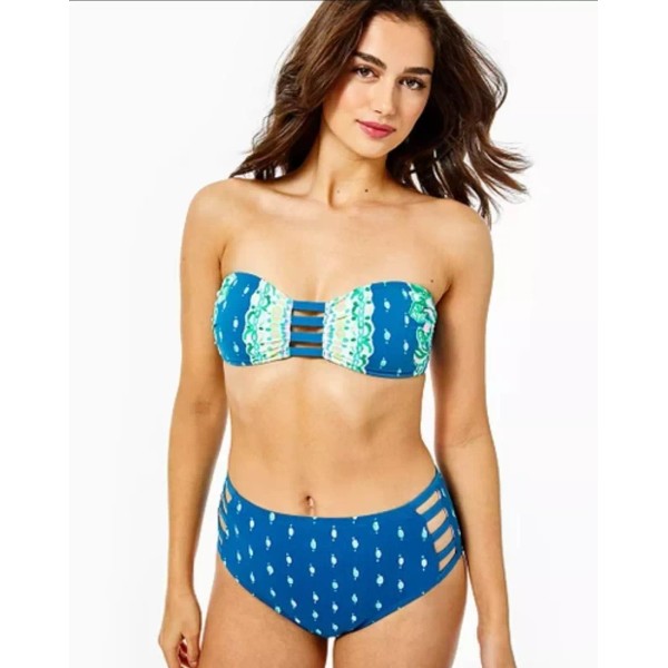 Lilly Pulitzer L60045 Rumy Bikini Swim Bottom Macaw Blue Coconut