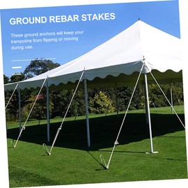 KICHOUSE Heavy Duty Rebar Stakes for Trampoline and Garden Use Galvanized Steel Ground Anchors 10-Pack for Securing Tents and Canopies