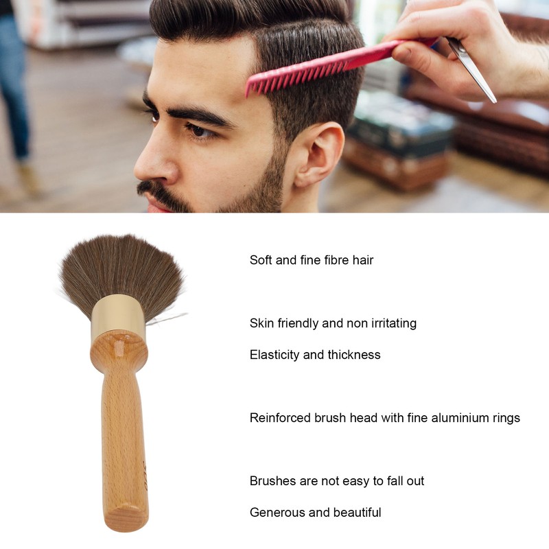 Neck Duster Brush Beech Wood Ergonomic Handle Portable Broken Hair