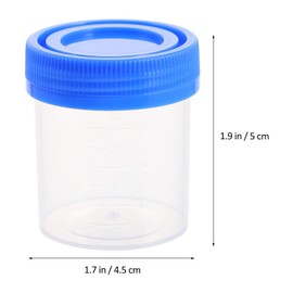 POPETPOP Containers Sample Cups 50Pcs Sterile Specimen Cups with Lids, 40ml Container Specimen Collection Cup Test Cup without Lable Laboratory Sample Plastic Containers