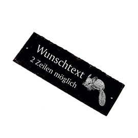 Chinchilla Sign, Slate Sign, Customisable Name Door Sign, 8 x 22 cm