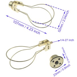 HAJXZH 1 Pcs Clip on Lampshade Adapter Gold Lamp Shade Light Bulb Clip Adapter Round Lampshade Holder Clip on with Shade Attaching Finial Top