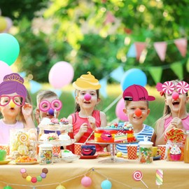 MIKIMIQI 25 Pcs Candy Photo Booth Props with Stick, Candy Land Party Favors Selfie Props for Women Girls Candy Shop Lollipop Birthday Party Supplies Sweet Candy Theme Party Backdrop Decorations