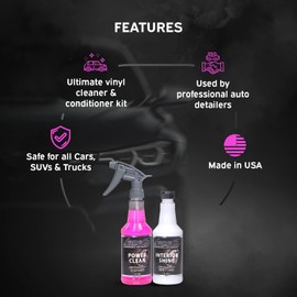 LANE'S Interior Shine & Vinyl Cleaner Kit - 16 oz - Power Clean - Interior Shine - Does not Leave Oily Residue - Prevent Cracking on Dashboards - Restore Original Color