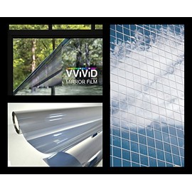 One-Way Silver Mirror Finish Static Cling Vinyl Window Wrap Film DIY Large Roll Various Sizes (2ft x 5ft)
