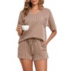 VINTATRE Womens Pajama Sets Ribbed Knit Lounge Set for Women