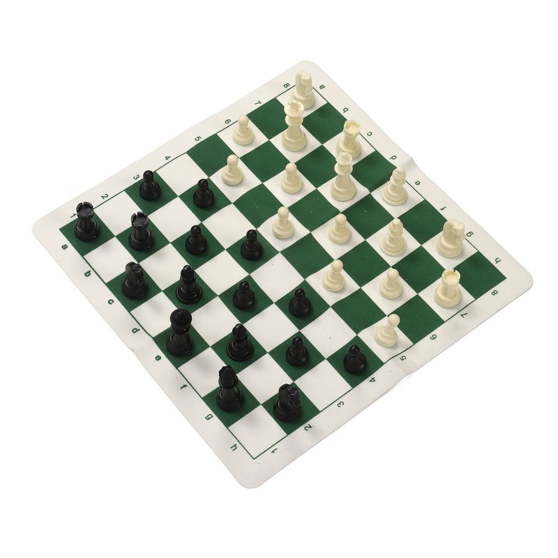 Chess Checkers Set PP Chess Pieces PU Imitation Leather Chess