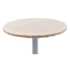 YourTablecloth Mantel redondo de vinilo resistente (mantel de mesa) con respaldo de franela, colores vibrantes y elásticos, ideal para comer en interiores y exteriores y jugar a las cartas, 91,4 cm, arena