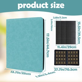 1000+ Pockets Trading Card Binder, 16 Pockets Trading Card Binder Ringless Side Loading Trading Card Album Folder for TCG,MTG,Sports Cards(Light green)