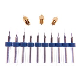 3D Printer Kit Extruder Nozzle Head Cleaner Bits 10 Qty .2mm + 3 nozzles 0.2mm for MK7 MK8 Makerbot RepRap print nozzle for 1.75mm filament ABS/PLA printers