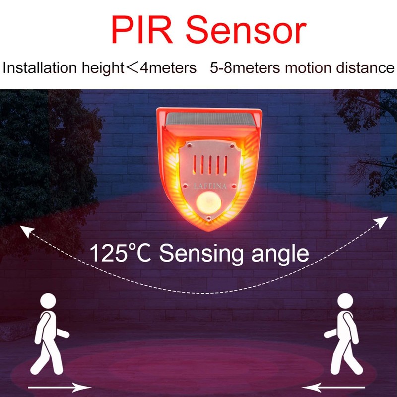 2 Pack Solar Security Alarm Lights, 129dB Gunshot Sounds &