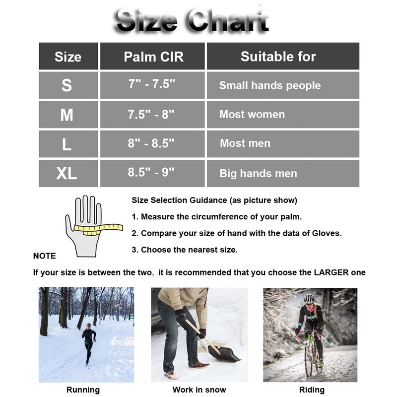 Winter Gloves Men & Women, Touch Screen Gloves Running Gloves