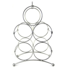 Sloane & Ebury Veneto Wine Rack - Silver, 5 Bottles