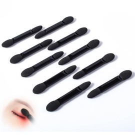 MILANQW Eyeshadow Brush, Black, Disposable Sponge, Double-Ended Type, Makeup Tips, Set of 100 for Commercial Use, Mini Size, Hygiene Support, Portable Pouch Included