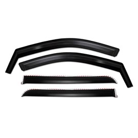 Putco Element Matte Black Window Deflectors - Fits Ford F150 2015-2020 - F250/F350 2017-2022SuperCrew/Crew Cab - in Channel Installation - Front & Rear Set