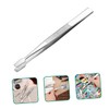 VILLFUL 15pcs Stainless Steel Flat Head Tweezers for False Lashes