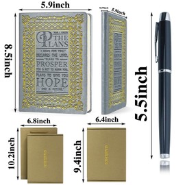 Grey A5 Christian Gifts Lined Leather Journal Notebook,For I Know The Plans Jeremiah 29:11 Hardcover Executive Notebooks for Men Women,200 Pages 100 Gsm Thick Ruled Paper With Pen,Bible Verse Gifts for Friends Son Daughter (For I Know Grey)