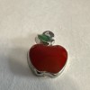 Unbranded Silver Metal Alloy 17mm Enameled Apple Charms Set Of