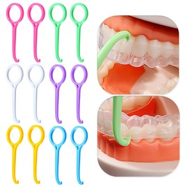 12 Stücke Aligner-Entfernungswerkzeug für unsichtbare Zahnspangen für kieferorthopädische unsichtbare Zahnspangen-Extraktor, für Erwachsener Zahnreinigung, Zahnspangen Entfernungswerkzeug(Colorful)