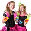 4 Pack 1980s Style Costume Bracelets Soft Bangles (Style 1,