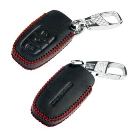 EASYGUARD LC01 Genuine Leather case Cover Protector Case 1pc EC002 & EC003 PKE Alarm Key FOB Remote Control (001, Black)