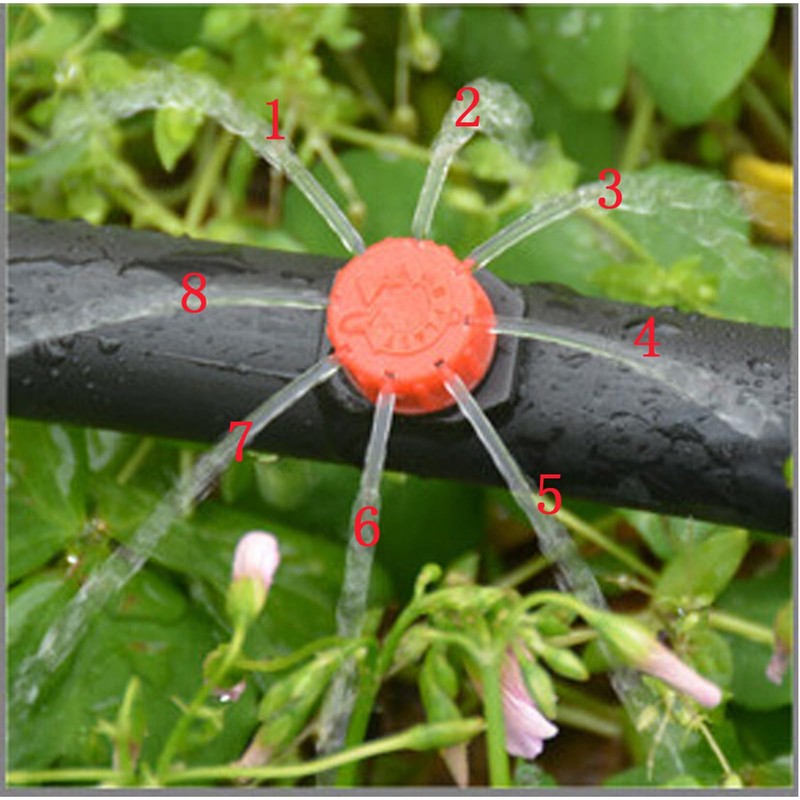 50 Einstellbare Micro Drip Tropfer+50 T-Steckverbinder+50 Gartenschlauch-Erdanker Garten Micro-Drip-System Automatische