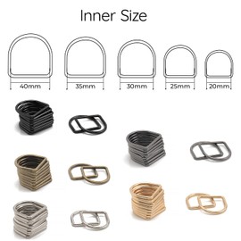 Trimming Shop Welded Metal D Ring Buckles, Durable Fastener Buckles Adjusting Loop Clasp for Webbing Strap, Purse, Pet Collars, Handbag Strap, DIY Craft Projects