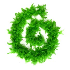 Happy Feather 2 Yards 40g Turkey Chandelle Feather Boa for Women Costume Accessory,Party Dancing Dress Up, Holiday Decors-Green