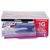 Ziploc 682257 Double Zipper Bags, Plastic, 1gal, 1.75mil, Clear w/Write-On