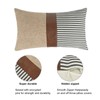 JASEN Faux Leather and Linen Pillow Covers 12x20 Inch Set