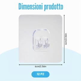 12 ganci autoadesivi, ganci adesivi extra forti, ganci adesivi da parete senza fori, ganci adesivi da soffitto per esterni, ganci adesivi trasparenti, ganci da soffitto senza fori