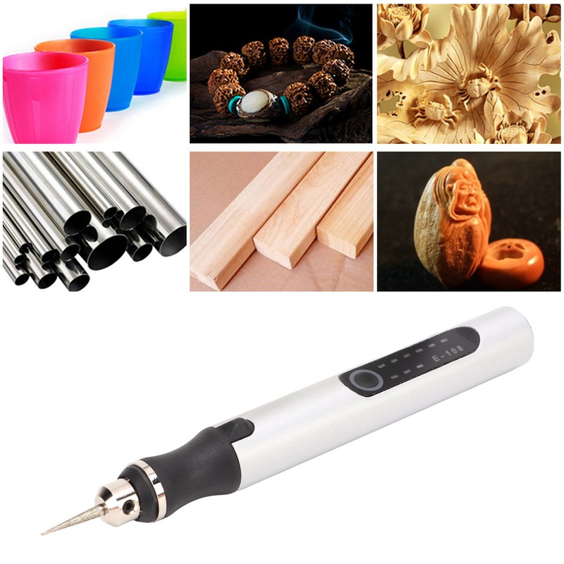 Electric Engraving Pen USB Charging Wireless DIY Indicator Lights Automatic