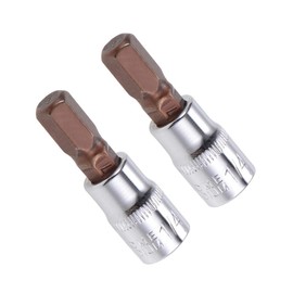 TA-VIGOR 2Pcs Hex Bit Socket, 1/4" Drive x H7 (7mm) Allen Key Socket, Premium S2 Steel Bits, Hex Bit with 38mm Length for Ratchet Wrench, Torque Wrench, Slide Bar, Impact Power Drills
