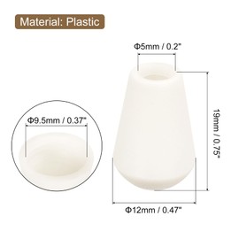 sourcing map 20Pcs Bell End Stoppers Plastic Cord Rope End Lock Rope Fasteners Toggle Clip with Lid for Drawstring Lanyard Backpack, White