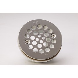 Plastic Oddities PFG610 Offset Fiberglass Shower Stall Drain with Stainless Steel Strainer/Coarse Threads