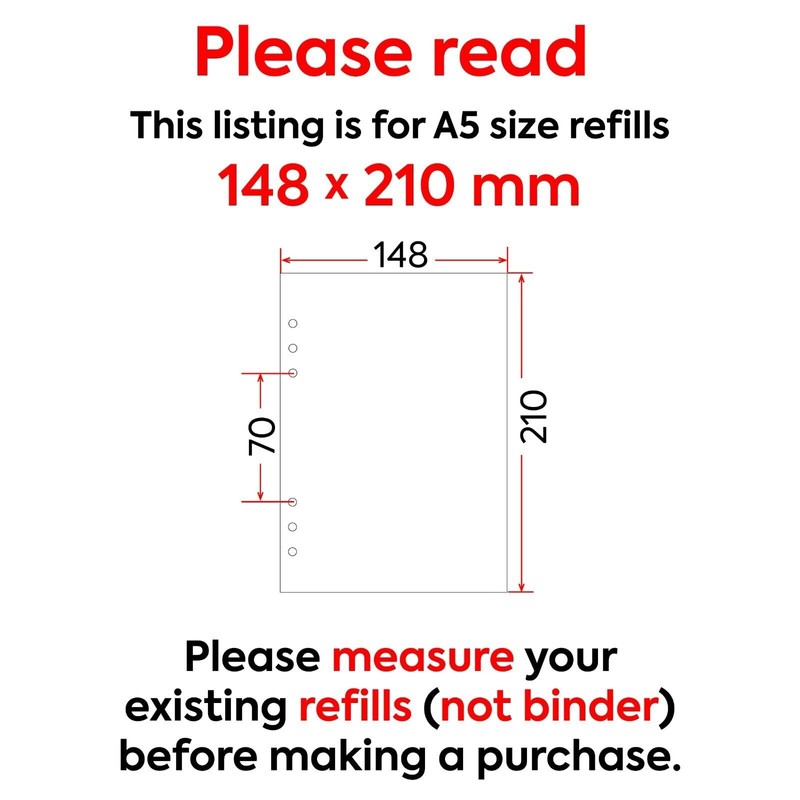 2026 A5 size week on two pages diary organiser refill
