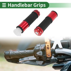 X AUTOHAUX 7/8" 22mm 15/16" 24mm Motorcycle Hand Grips Cover Kit Non Slip Aluminum Alloy Rubber Handlebar Grips for Motorcycle Scooter Bicycle ATV Red 1 Set
