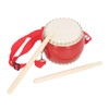 Kids Chinese Drum Plastic Sheepskin Maple Wood Red Color Children