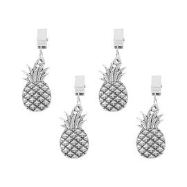 UPware Zinc Alloy Tablecloth Weights Set of 4 Table Cover Weights Hangers with Metal Clips (Pineapple)