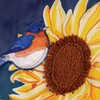 Evergreen Flag Bluebird and Sunflower Applique Garden Flag 12x18 double