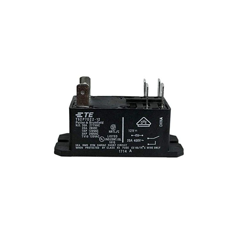 TE CONNECTIVITY/Potter & BRUMFIELD T92P7D22-12 Power Relay, 12VDC, 30A, DPST-NO,