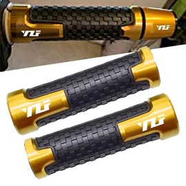 Universal Handlebar Grips 22 mm 7/8 Inch - 2 Pieces Motorcycle Grip in Rubber for YZF-R6 YZF-R125 YZF-R3 YZF-R6 YZFR-7 2000-2022 (Gold