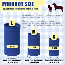 Dog Calming Hoodie Head Cover Sleeves, Dog Ear Covers for Noise Protection, Dog Ear Wrap for Dog Anxiety Relief and Calming, Dog Ear Muffs for Dogs Pet Neck and Ear Warmer (Small, Blue)