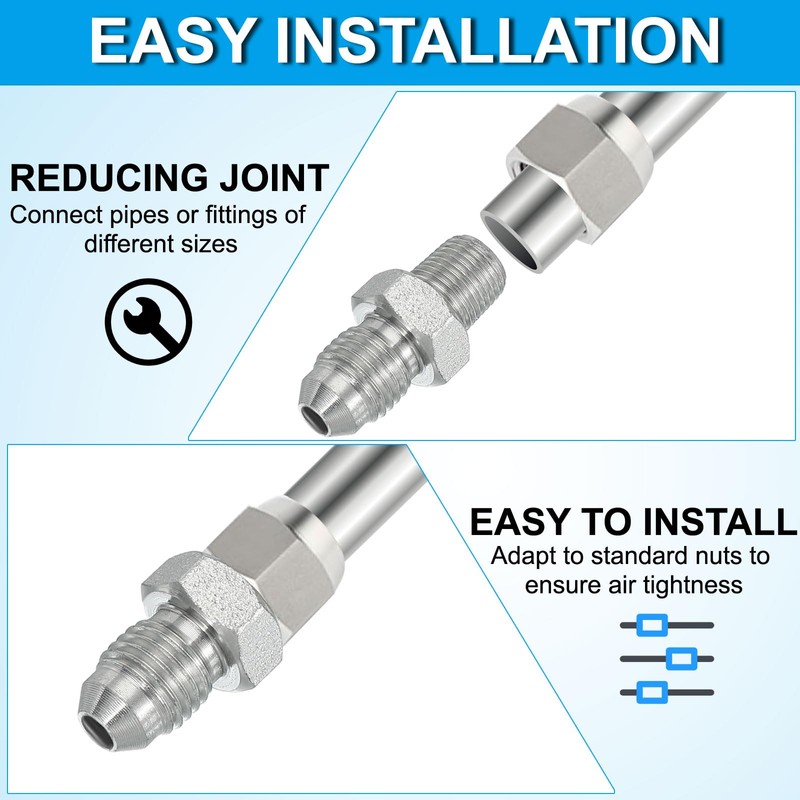 PATIKIL Hex Reducing Nipple Connectors Pipe Adapter 7/16" Male 37°