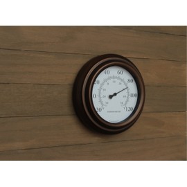 8" Decorative Indoor/Outdoor Patio Wall Thermometer (Bronze)