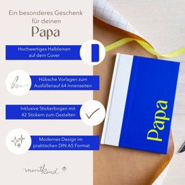 mintkind® Dad Father's Day Book to Fill In | Gift for Dad | Filling Book for Birthday | Memory Book for Father Daughter | Picture Book