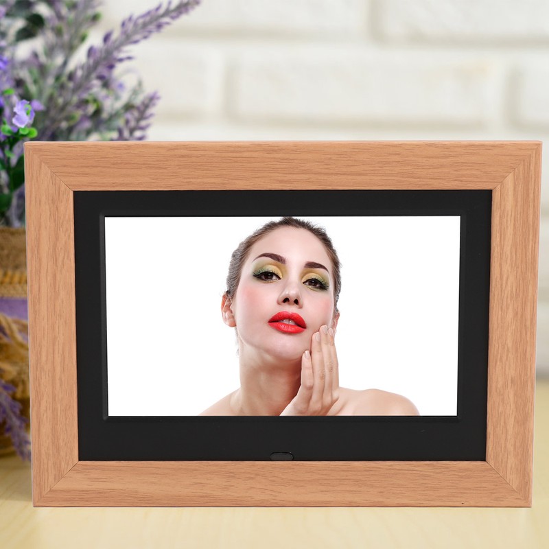 Digital Picture Frame Wooden 7 Inch IPS HD Multifunctional Smart