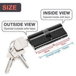 DIDA® 70mm Euro Barrel UPVC Door Lock with 3 Keys High Security Nickel Cylinder