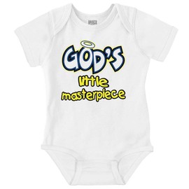 Brisco Brands God's Little Masterpiece Christian Baby Romper Boys or Girls