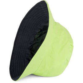 styleBREAKER Unisex Reversible Cotton Bucket Hat, 2 in 1 Reversible Sun Hat, Bucket Hat 04025034, Apple green and black, One Size